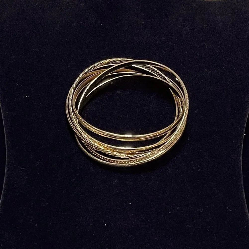 🌟NEW🌟14kt Gold Plated Bungle Set